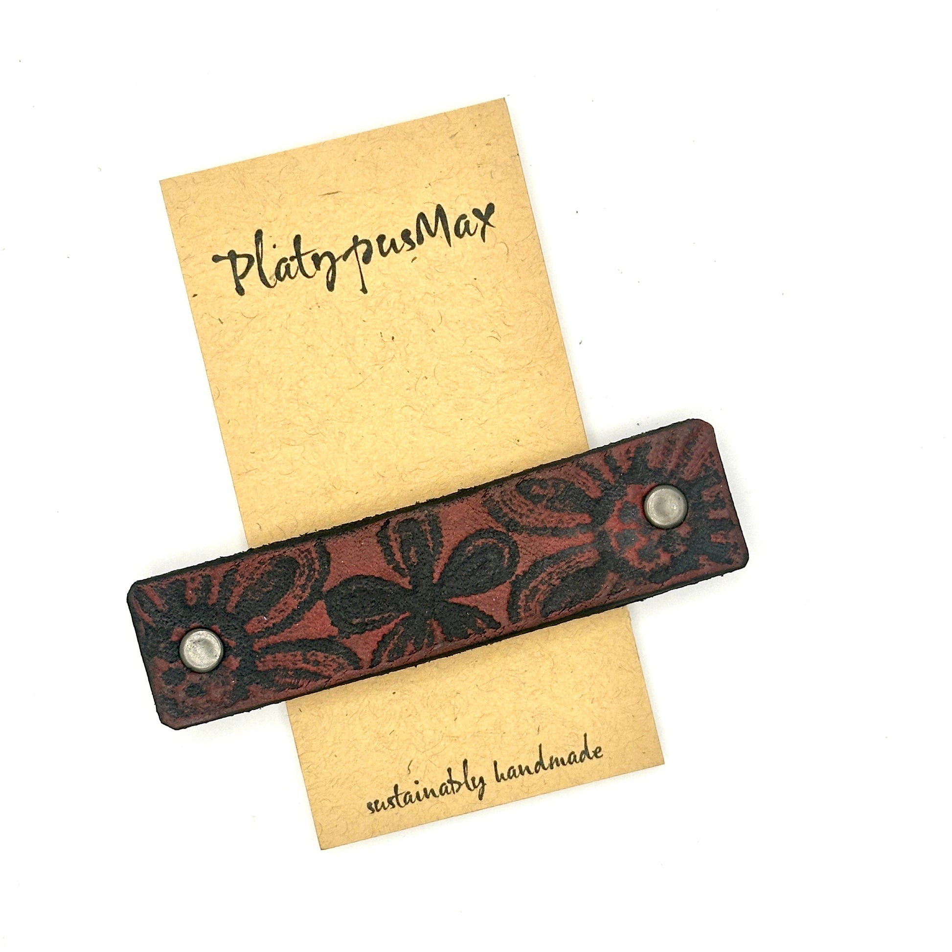 Boho Flowers Barrette Black & Red / other colors-0