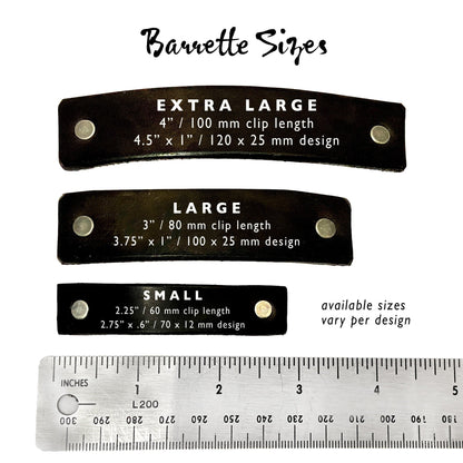 Basic Black Upcycled Leather Barrette and Earring Gift Set-2